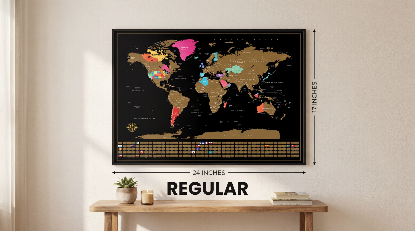Wooden frame For Scratch Map