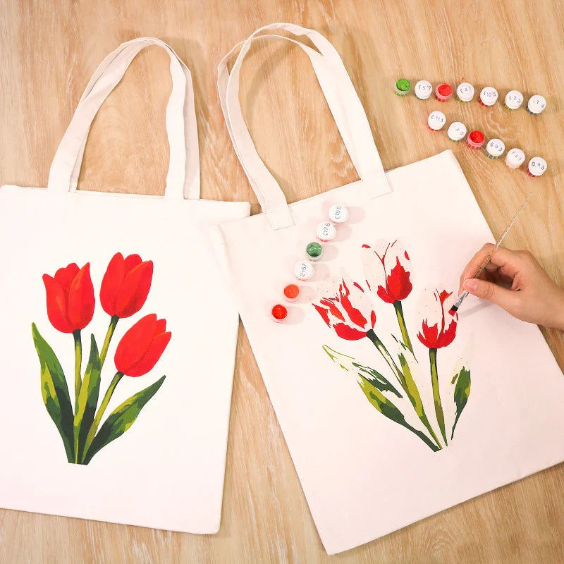 Paint by Numbers Totebag – Tulips