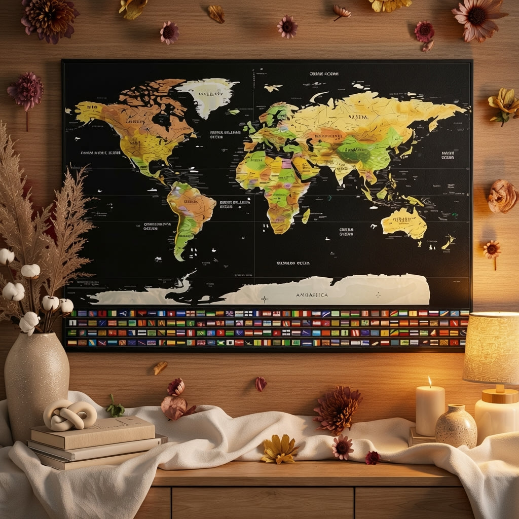 Wooden frame For Scratch Map