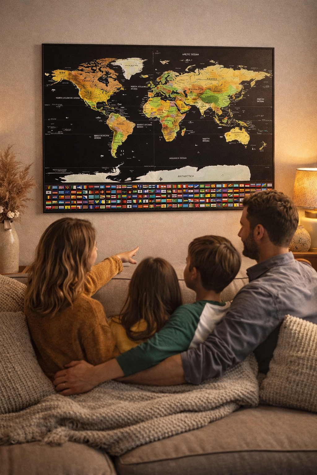 Wooden frame For Scratch Map