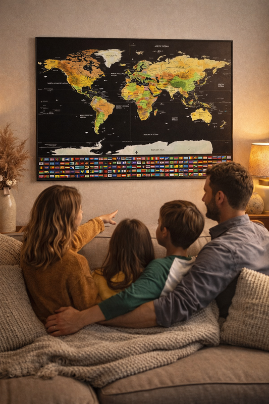 Wooden frame For Scratch Map