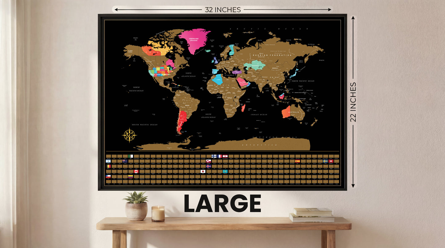 Wooden frame For Scratch Map